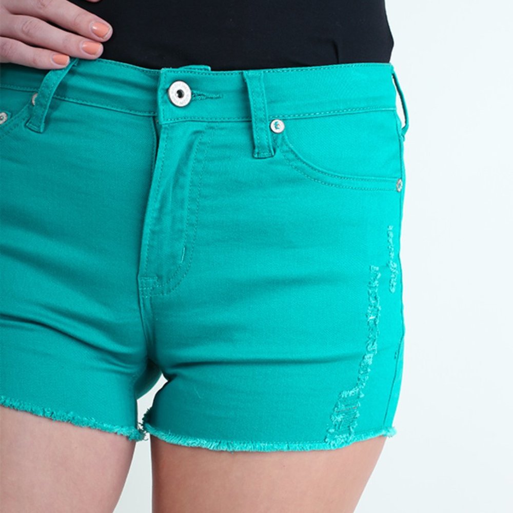 UMGEE  DISTRESSED DENIM STRETCH CUT OFF SHORTS  WI